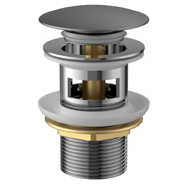 Донный клапан AVS Slimmer с переливом, оружейная сталь