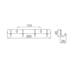 Планка с крючками Accoona A12691-4 черная Планка с крючками Accoona A12691-4 черная