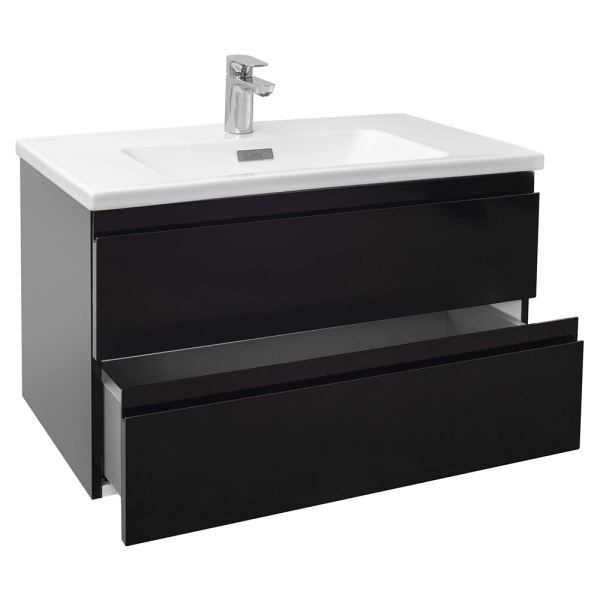 Комплект Тумба 80*46*45 2ящ + Раковина 80*46 Черный лак Madelene JACOB DELAFON