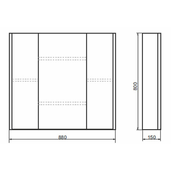 00-00001968 Зеркало-шкаф Св-серый Сорренто-90 COMFORTY