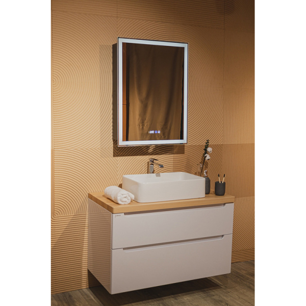 Зеркало-шкаф AVS Маджор 60x80 см, часы и антипар