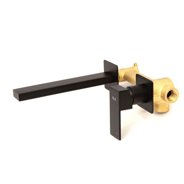 Смеситель для раковины AVS Cube с внутренней частью, черный матовый