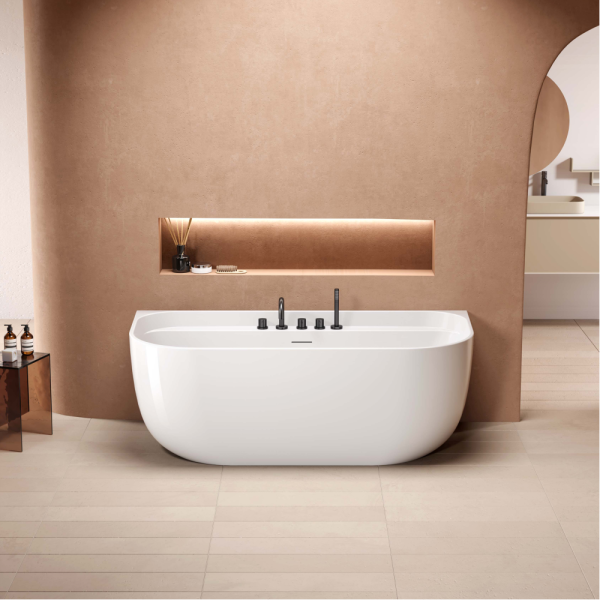 Акриловая ванна AVS Артемида 170x80 белая, с сливом-переливом и донным клапаном
