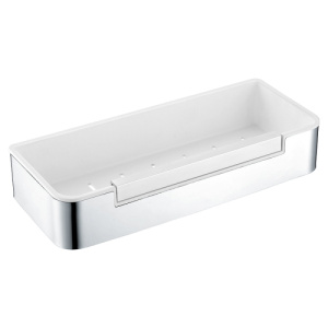 Полка AVS Kori, 30 см, хром/белый, с бортиком-скребком