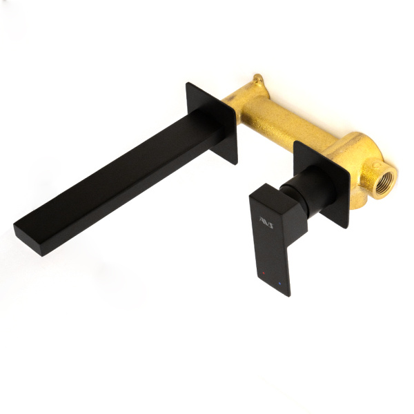 Смеситель для раковины AVS Cube с внутренней частью, черный матовый