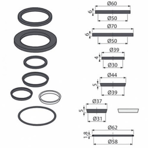 P066 Комплект прокладок к сифонам д/умывальника Alcaplast