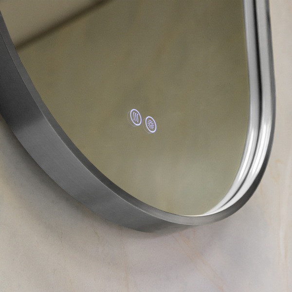 Зеркало с подсветкой AVS AG 50x100 см, антипар, оружейная сталь