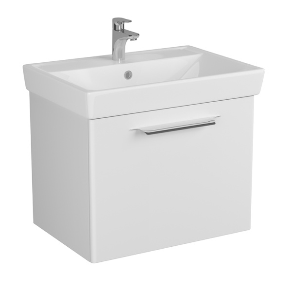 Тумба 700 1ящ + Раковина Q70 Белый мат Lande DIBORG