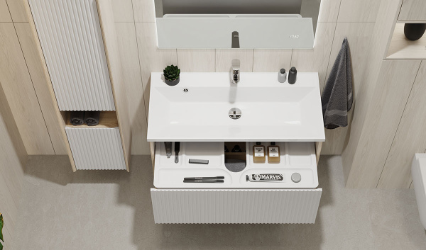 Тумба с раковиной Jorno Tossony 90 сонома светлая Тумба с раковиной Jorno Tossony 90 сонома светлая