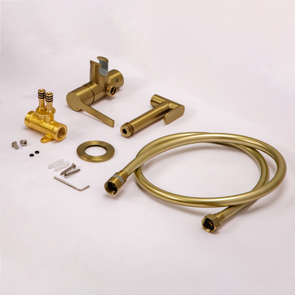 Гигиенический душ со смесителем AVS Elegant брашированное золото