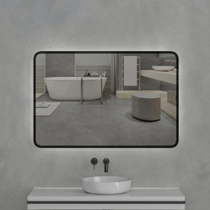 Зеркало с подсветкой AVS Неро 120x80 см, черное