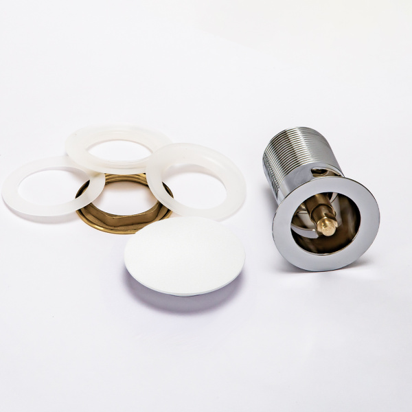 Донный клапан AVS Slimmer с переливом, белый матовый