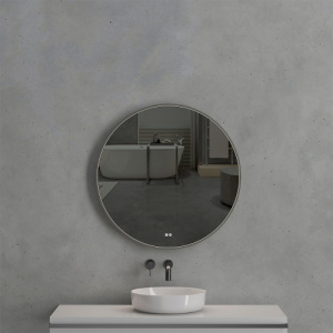 Зеркало с подсветкой AVS AZ 80 см, антипар, оружейная сталь