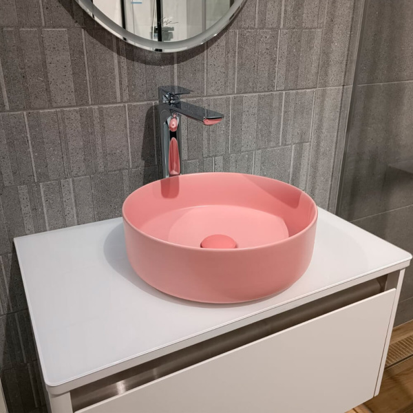 Раковина AVS Art Basin AVS-83134-MP+Д/К 35,5x35,5 с донным клапаном