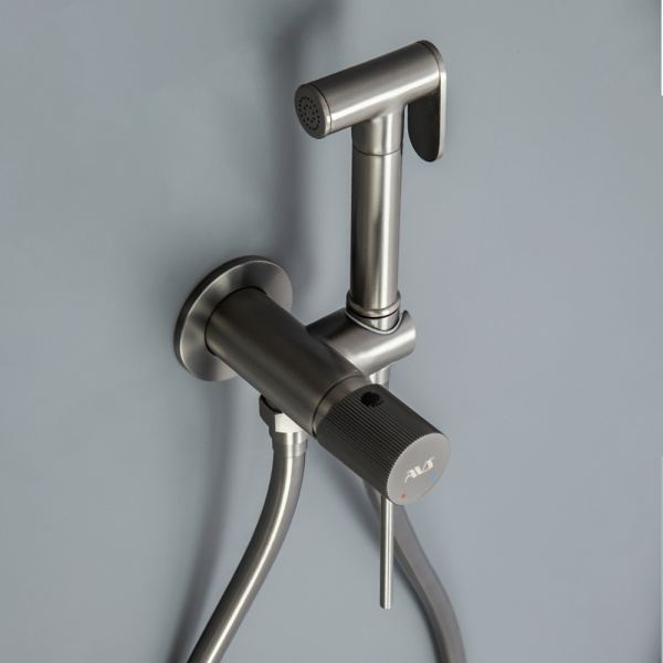 Гигиенический душ со смесителем AVS Pulse оружейная сталь