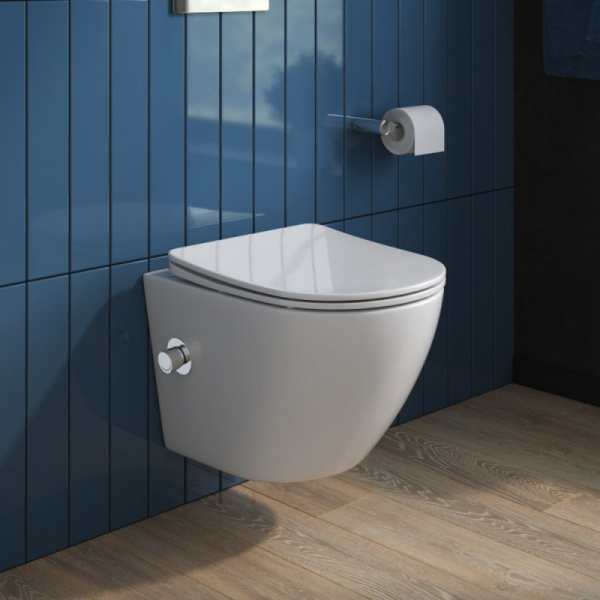 Унитаз подвесной BelBagno Uno BB3105CHR-BS/SC безободковый, белый Унитаз подвесной BelBagno Uno BB3105CHR-BS/SC безободковый, белый