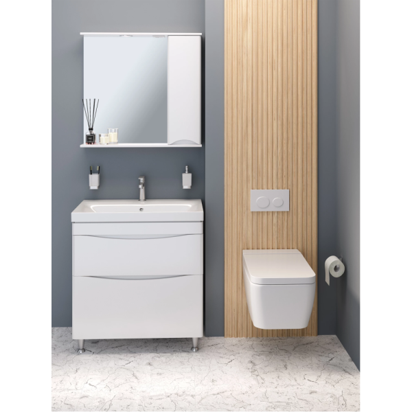 Тумба с раковиной Runo Афина Moduo 80 белая