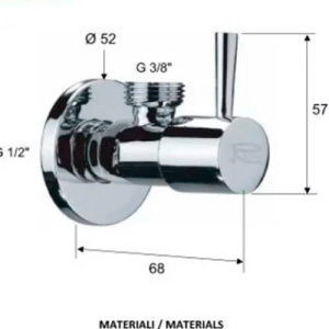 Кран угловой 1/2х1/2 Minima Remer RR 128L 1212 Кран угловой 1/2х1/2 Minima Remer RR 128L 1212