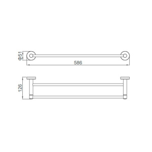 Полотенцедержатель двойной 60 см Accoona A12107 Полотенцедержатель двойной 60 см Accoona A12107